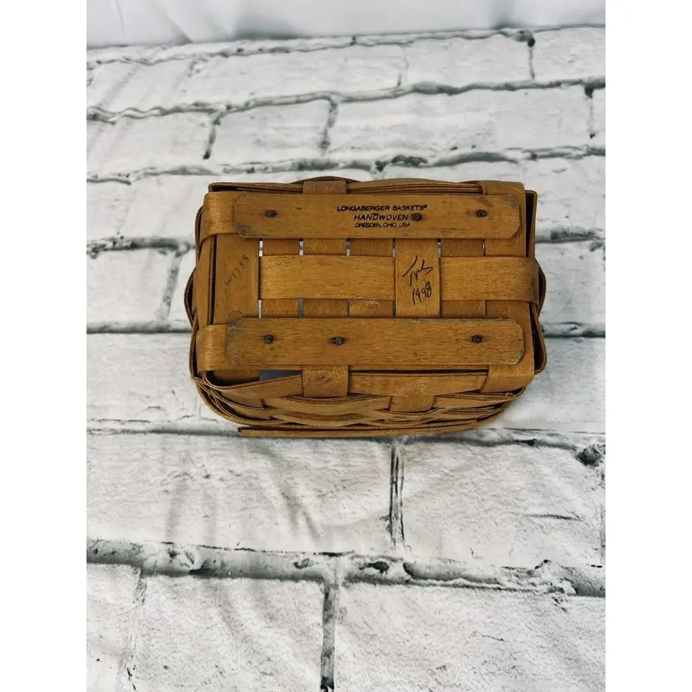 1998 Longaberger Rosemary Booking/Promo Basket w/2 Leather Ears